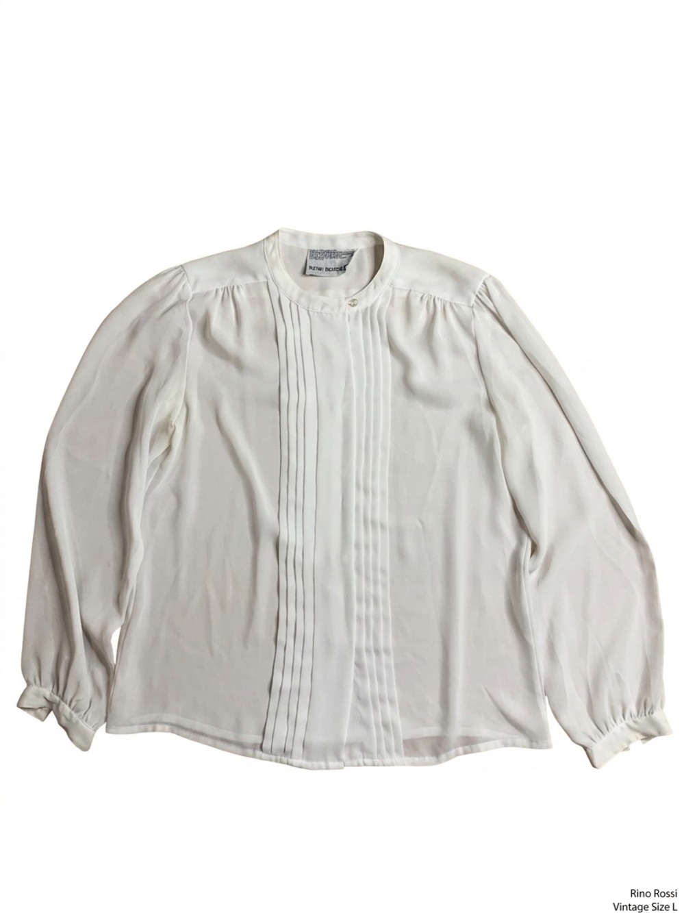 Vintage Rino Rossi White Long Sleeve Pleated Blouse - Women’s Size Large